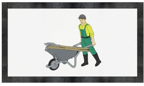 Azeeda 'Worker With Wheelbarrow' Pet Feeding Mat (PM00034325)