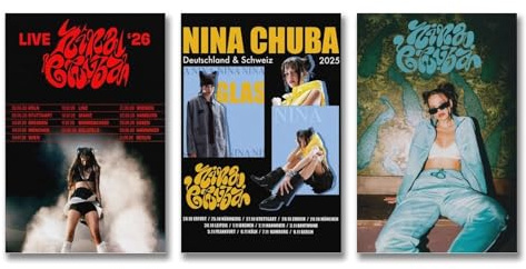 QPKNZNBAR A Set Of 3 Nina Poster Chuba Music Vintage Collage Posters Für Zimmer, Ästhetische Leinwand-Wandkunst, Schlafzimmer-Dekor 08x12inch(20x30cm)-3pcs