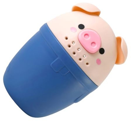 JEWEDECO Mehrzweck Badewasserkelle für Babys mit Großem Fassungsvermögen und Cartoon Schweinchen Design aus Pp Geeignet für Badezimmer und Garten in Blau
