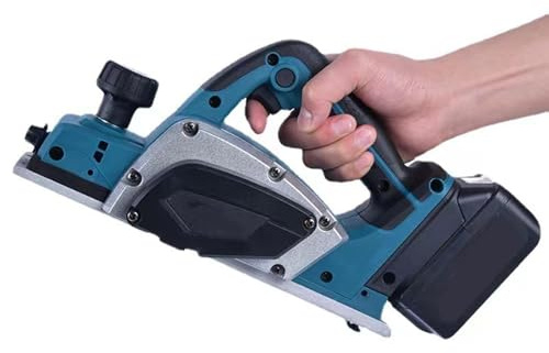 YXYLJOZ 650W Cordless Electric Planer - 15000 RPM, Adjustable Depth 0-5mm, 82mm Cutting Width, Portable Woodworking Tool for DIY Projects and Furniture Making (1 battery)