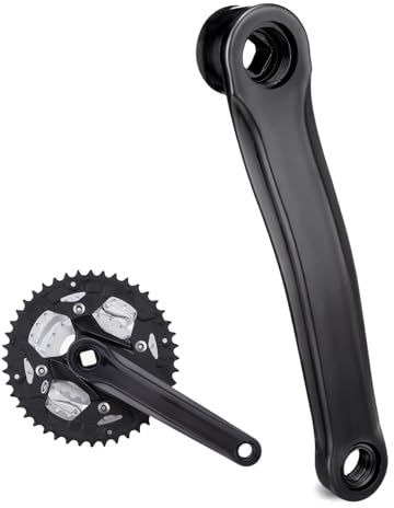 Homoyoyo Guarnitura per Bicicletta Perno Quadro Orizzontale in Lega di Alluminio Nero Manovella Robusta da 170mm per Bici Pieghevoli e Bici a Scatto Fisso