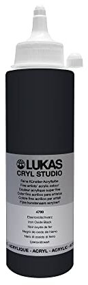 LUKAS Cryl Studio 250 ml, Acrylfarbe in Premium-Qualität, Eisenoxidschwarz