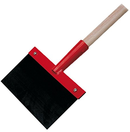 Stoßscharre 300 mm, mit Stiel 1300 mm – Eisscharre & Bodenschaber schmal (30 cm) – Extra hohe Kratzkraft für Eis, Teppich & Schmutz - Stoßscharre mit 1mm Federstahl-Blatt