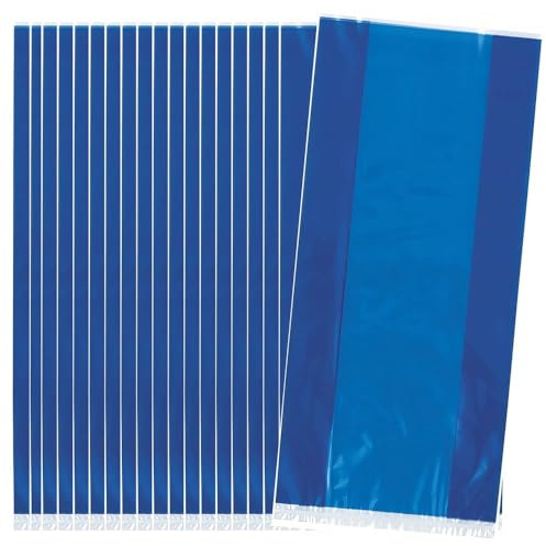 Royal Blue Large Cellophane Bags (27cm x 12cm) 30 Count - Vibrant and Durable Packaging for Gifts and Treats