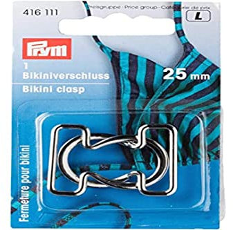 Prym 416111 Bikini- und Gürtelverschluss MET 25 mm silberfarbig