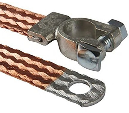 AUPROTEC Tresse de Masse pour le Batterie avec Borne polaire Longueur 250 mm 21 mm² 80A