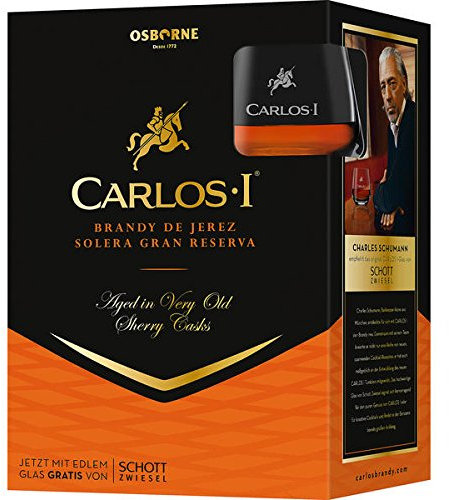 Carlos I Brandy de Jerez Solera Gran Reserva Brandy (1 x 0.7 l) mit Schott Zwiesel Glas
