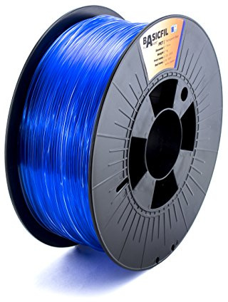 BASICFIL PETG (3D Drucker Filament), 1.75mm, 1kg, Transparentes Blau (Transparent Blue)