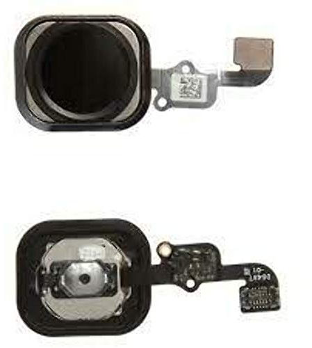 XcellentFixParts Home Button für iPhone 6/6 Plus Homebutton Touch ID (Schwarz) mit flexkabel Taste Gummi Halterung