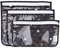 Bumkins Lot de 3 Trousses de Toilette approuvées par la TSA - Sac de Voyage à Fermeture éclair - Côté Transparent - sans PVC - sans Vinyle - Disney Mickey Mouse Icon