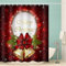 JameStyle26 Duschvorhang Weichtsmann Tannenbaum Schneemann Xmas Weihnachtsbaum Vorhang Digitaldruck inkl. Vorhangringe Anti Schimmel Badezimmer Badewanne waschbar (180 x 200 cm, Weihnachtsglocken)