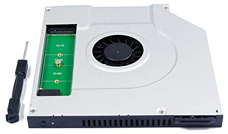 Deuxième 2nd M.2 NGFF SSD Caddy Refroidisseur interne de radiateur pour Asus Laptop ROG GL552 GL553 GL552VW GL552V GL551J GL551JW GL553 GL552 GL553VD GL553V, CD DVD de remplacement