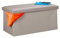 Relaxdays Sitzbank mit Stauraum, Kunstleder, faltbar, gepolstert, Flur, Schlafzimmer, HBT 37,5 x 76,5 x 38,5 cm, grau