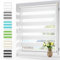 Zarnan Doppelrollo Klemmfix ohne Bohren Weiß 60x120cm(Stoffbreite 56cm) Duo Rollo Blickdicht Zebrarollo Rollos für Fenster ohne Bohren für Wohnzimmer Küche Büro lichtdurchlässig und verdunkelnd