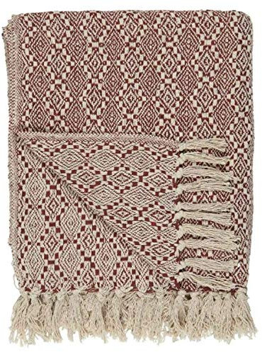 IB Laursen - Decke, Plaid - Harlekin - Creme-Ziegelrot - 130 x 160 cm