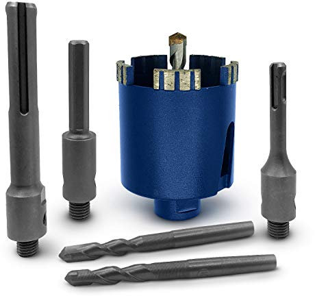 SEDION ® Dosenbohrer 68mm - Extra Großer Set mit SDS Plus, SDS Max & Sechskant Adapter - Bohrkrone zum Bohren von Mauerwerk - Diamantbohrkrone - Sedion Premium Qualität - Diamant Dosensenker 68