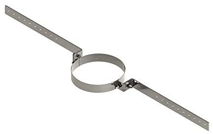 H&M New Line Edelstahlschornstein Schornstein Einzelteil Zubehör Sparrenhalter Ø130mm Innendurchmesser 25mm Isolierung 0,5mm Materialstärke zur Fixierung zwischen Dachsparren