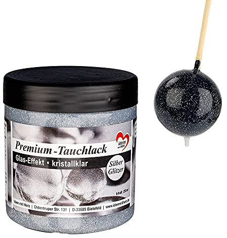 Ideen mit Herz Vernis de plongée de qualité supérieure - Effet verre - Transparent avec paillettes argentées - 250 ml
