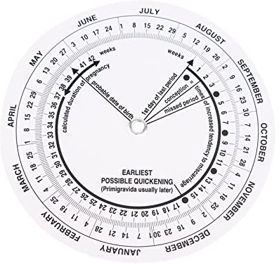 Ruiqas Roue de Grossesse,8Pcs Calculatrice de Date D'échéance Enceinte pour Médecins Sages-Femmes Infirmières Patients Enceintes