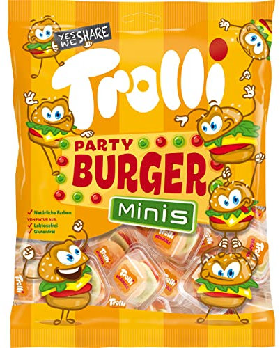 Party Burger Minis aus Schaumzucker und Fruchtgummi 170g