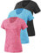Star Vibe 3 Pack Women's Short Sleeve Dry Fit T-Shirts Moisture Wicking Athletic V-Neck Gym Tee Exercise Yoga Tops Black/Blue/Rose L