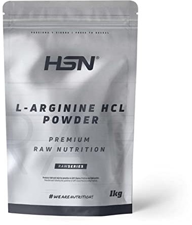 Arginina en Polvo de HSN | Sin Sabor 1 Kg = 200 Tomas por Envase de 10 Gramos de L-Arginina Clorhidrato por Dosis Diaria | 100% Pura Sin Añadidos | No-GMO, Vegano, Sin Gluten