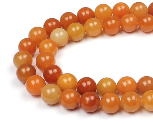 MJDCB Natural Round Stone Beads 10mm Red Aventurine Loose Gemstone Beads for Jewelry Making Bracelet Necklace 35pcs