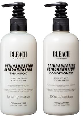 Reincarnation Bond Restoring Shampoo and Conditioner Set, Strengthening Treatment Repairs Dry, Damaged, Dyed or Bleached Hair, Vegan & PETA Approved (2 x 300ml)- by BLEACH LONDON