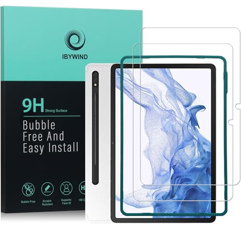 Ibywind Schutzfolie für Samsung Galaxy Tab S8(11 Zoll),mit 2 Stück gehärtetem Glas,Blasenfreier, kratzfester Displayschutz mit 9H-Härte