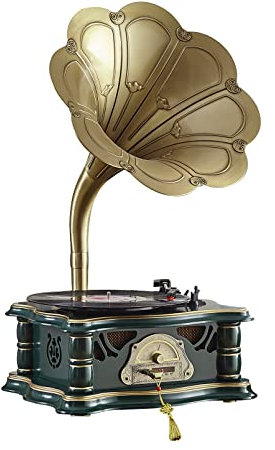 Artisam Giradischi in vinile con altoparlanti integrati, giradischi vintage Bluetooth audio giradischi a 3 velocità con radio FM stereo e riproduzione USB, per decorazioni domestiche e intrattenimento