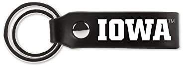 Rico Industries NCAA Iowa Hawkeyes Schlüsselanhänger aus Silikon, mit Gravur, Schwarz