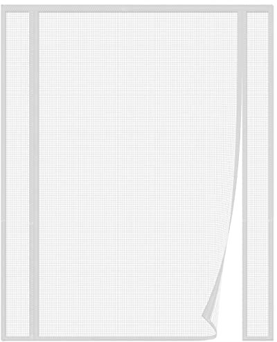 Risareyi Zanzariera Magnetica in Vetroresina 195x205cm, Bianco - Rete Molto Resistente, Doppia Apertura Laterale Tenda Zanzariere Magnetiche per Porte e Finestre, Chiusura Automatica