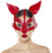 Faxianther Halloween Füchse Maske Damen Sexy PU Leder Halbgesichtsmaske Einstellbare Füchseohren Maske Maskerade Halbgesicht Maske Requisiten Maske Venezianische Ledermaske Katze Maske Cosplay Kostüm
