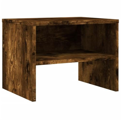 vidaXL Nachttisch, Beistelltisch für Schlafzimmer, Nachtschrank mit viel Stauraum, Nachtkommode Nachtkonsole Nachtkästchen, Räuchereiche Holzwerkstoff