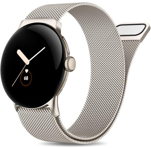 Easuny Armband Kompatibel mit Google Pixel Watch 2 Armband/Google Pixel Watch Armband, Verstellbares Edelstahl Metallband Kompatibel mit Pixel Watch 2022/Pixel Watch 2 2023 für Damen Herren,Polarstern