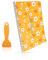 Stickeralbum Leer Stickerbuch Sammeln 32 Blatt Aufbewahrungsbuch für Sticker Wiederverwendbares A5 Aufkleber Sammelalbum mit Plastikspatel Aufkleberbuch Sammelaufkleber Zubehör (Orange)