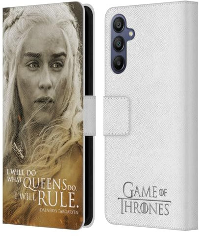 Head Case Designs Offizielle HBO Game of Thrones Daenerys Targaryen Character Portraits Leder Brieftaschen Handyhülle Hülle Huelle kompatibel mit Samsung Galaxy A15