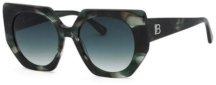 Laura Biagiotti LBS23 Sechseckige Sonnenbrille für Damen, modische Brille, stilvolle Brille, grün