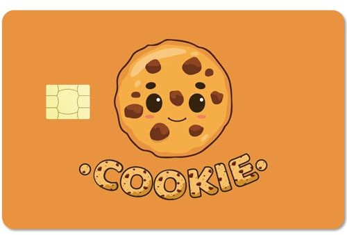 CREATCABIN Cookies-Karten-Skin-Aufkleber,Debit-Kreditkarten-Skins,Die Cartoon-Bankkarten-Schutzaufkleber Abdecken,Wasserfest,Keine Blasen,Schmal Für EBT-Transport,Schlüsselkarte,Orange,186x137mm