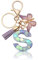 CHUQING Porte-clés avec lettre porte-clés fille initiale cadeau femmes porte-clés papillon, violet, Violet - S, S