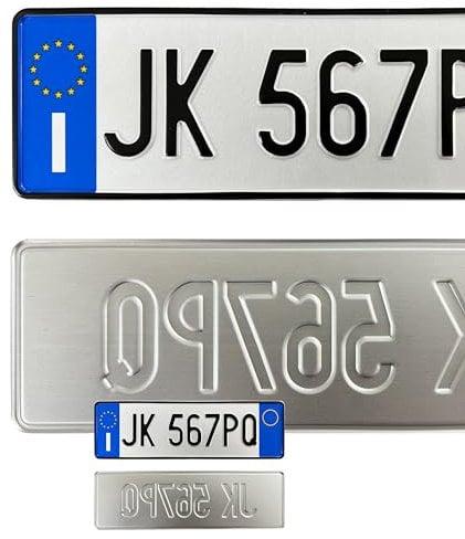 La Vera Targa Anteriore per Auto Europea Catarifrangente in Rilievo con Caratteri Battuti, Punzonati