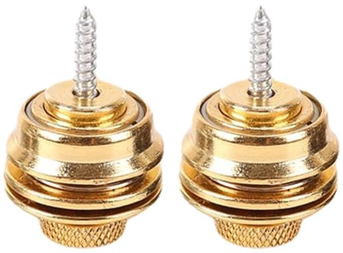 2pcs Metal Flat Head Guitar Locking Strap Locks and Buttons Quick Release Straplocks for Electric Acoustic Guitar or