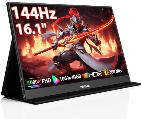HotYeah Moniteur de jeu portable 16,1 144 Hz, écran de voyage 106 % sRGB 1080p