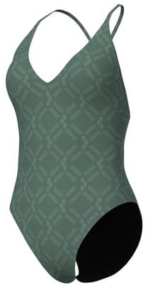 arena Losange Graphic Badeanzug für Damen, Schwimmanzug aus Elastischem Recyclingstoff, Schnelltrocknend, Strand- und Schwimmbad-Badeanzug für Damen, Damenbadeanzug mit Futter und Herausnehmbaren Cups