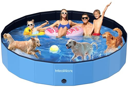 Meowant Piscine pour Chiens, Piscines Pliables pour Chiens de Grande Taille, Piscine de Bain pour Animaux de Compagnie, Baignoire Portable Antidérapante pour Chien intérieure et Extérieure (272 * 50)
