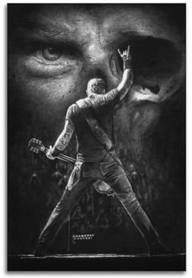 KIUYGPPJ Künstler-Poster von Sänger James Hetfield, dekoratives Gemälde, Leinwand, Wandposter und Kunstdruck, modernes Familienschlafzimmer, Dekoration, Poster, 20 x 30 cm