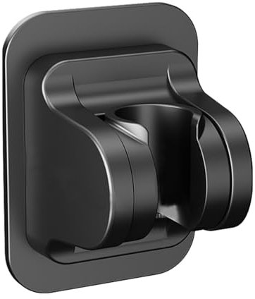 Xvbhaq Support de pommeau de douche, sans trou de perçage, noir, pas besoin de percer, support mural pour douche, salle de bain, mur WC
