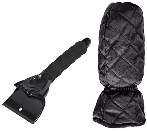 Mulor Eiskratzer Auto mit Handschuh für Auto-Windschutzscheibe zum Enteisen Entfrosten Schnee Entfernen