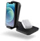 Zens Stand Main Station Wireless Charger + Single Extension Wireless Charger, 15W for iPhone, Qi devices, Includes 65W Power Adapter (EU,UK,US) and 1.5M Integrated Cable, Black