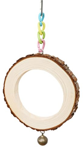 Illkjasfc Vogel-Kletterstange aus Holz, Papageienkäfig-Spielzeug, Schaukel, hängendes Kauspielzeug